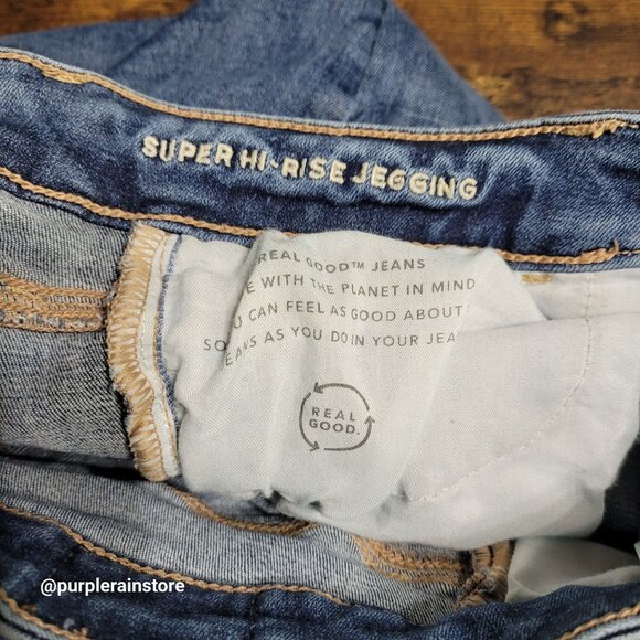 American Eagle Jeans 2 R Jegging Super Hi Rise Next Level Stretch Medium Wash - Picture 5 of 13